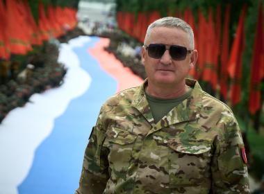 Стометровый флаг России развернули на Мамаевом кургане курсанты Центра «ВОИН»